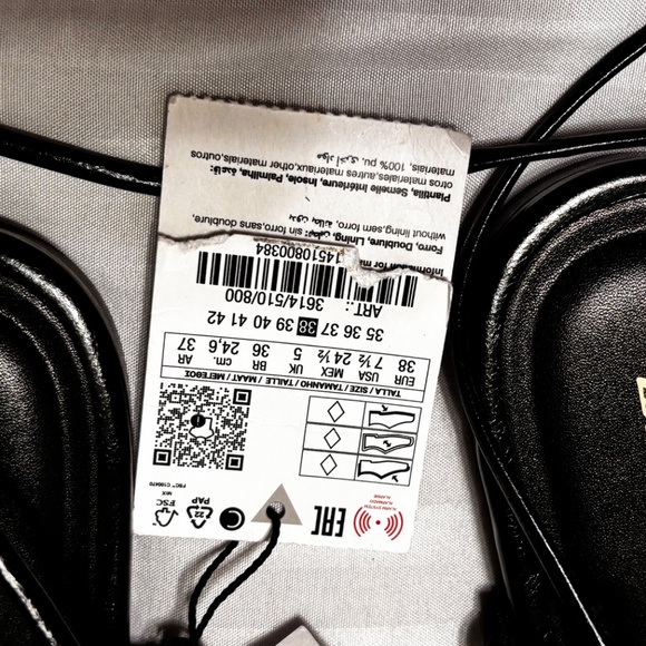 ZARA Sandals Black Wrap with Gold Tone Accent Size US 7 1/2 NWT - Picture 4 of 8